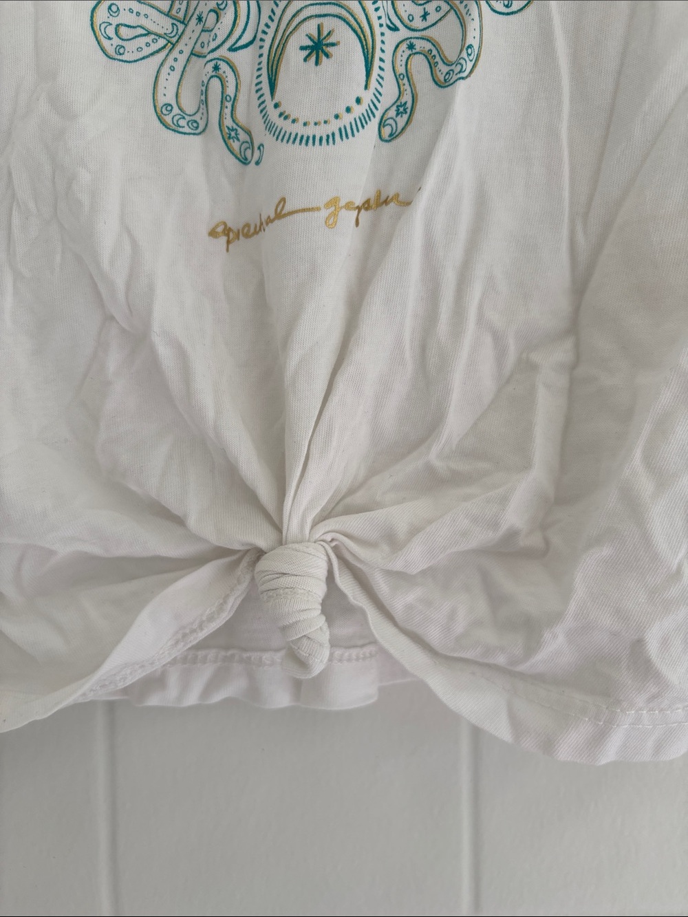 Spiritual Gangster White Tank with Yellow, Blue & Teal 'Be The Light' Graphic - Picture 4 of 6